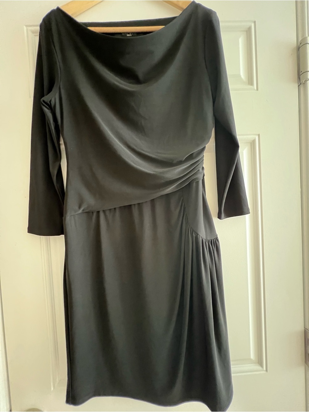 Nine West Black Long-Sleeve Boatneck Dress